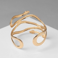 Браслет металл &laquo;Змея&raquo; узкий, цвет золото