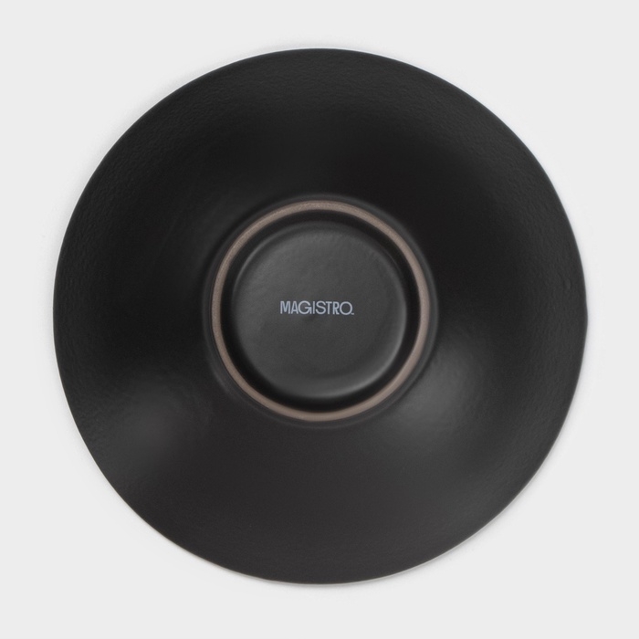 Салатник Magistro Black style, d=17,8 см, фарфор, чёрный