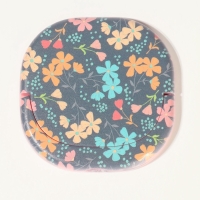 Зеркало карманное «Узор», с подставкой, 8 × 8 см, цвет чёрный Зеркало карманное «Узор», с подставкой, 8 × 8 см, цвет чёрный