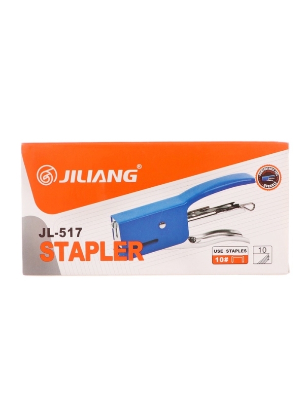 Степлер плаер №10 до 20 листов, скобы 10, для сшивания на весу, стальной, МИКС
