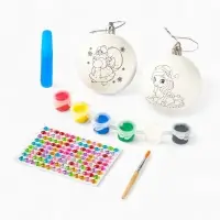 Набор для творчества &laquo;Елочные шары под раскраску &raquo;Исполнения желаний&laquo; + краски,7 см, 2 шт.