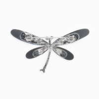 Брошь &laquo;Стрекоза&raquo;, граненые крылья, цвет синий в серебре