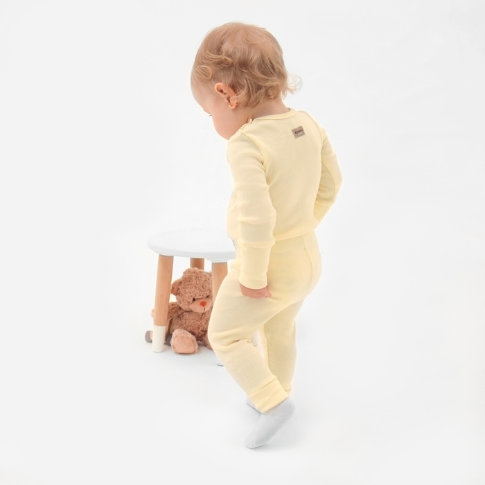 Комплект леггинсов детских MINAKU: Basic Line BABY, цвет молочный/кремовый, рост 62-68