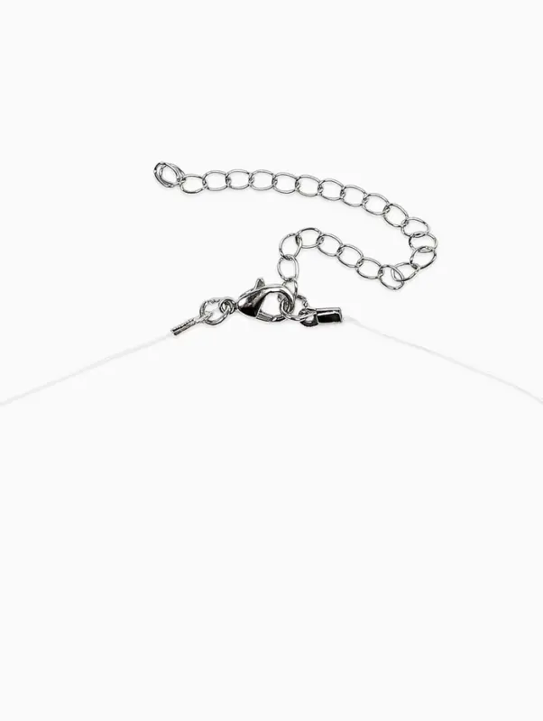 Кулон на леске "Капля росы", цвет белый в серебре