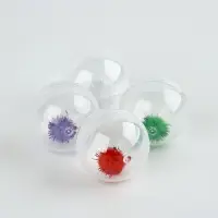 Шарик для кошек с помпошкой, 4 см, фасовка в банку по 25 шт, МИКС