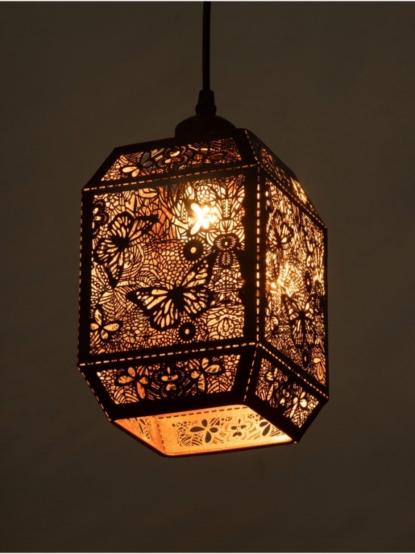 Светильник "Кэлшот" (Бабочки) 1х40Вт Е27 черный 13х13х20+100см