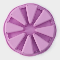 Форма для выпечки Доляна &laquo;Сладости. Кусочки торта&raquo;, силикон, d=26 см, 8 ячеек (9,5&times;5,8 см), цвет сиреневый