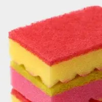 Губка для посуды с чистящим слоем PRIDE, 3 шт, 100&times;65&times;30 мм, МИКС