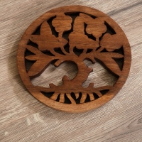 Панно "Древо жизни" дерево суар, 20х20х2 см