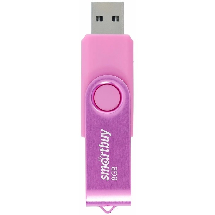 Флешка Smartbuy Twist, 8 Гб, USB 2.0, чт до 25 Мб/с, зап до 15 Мб/с, розовая
