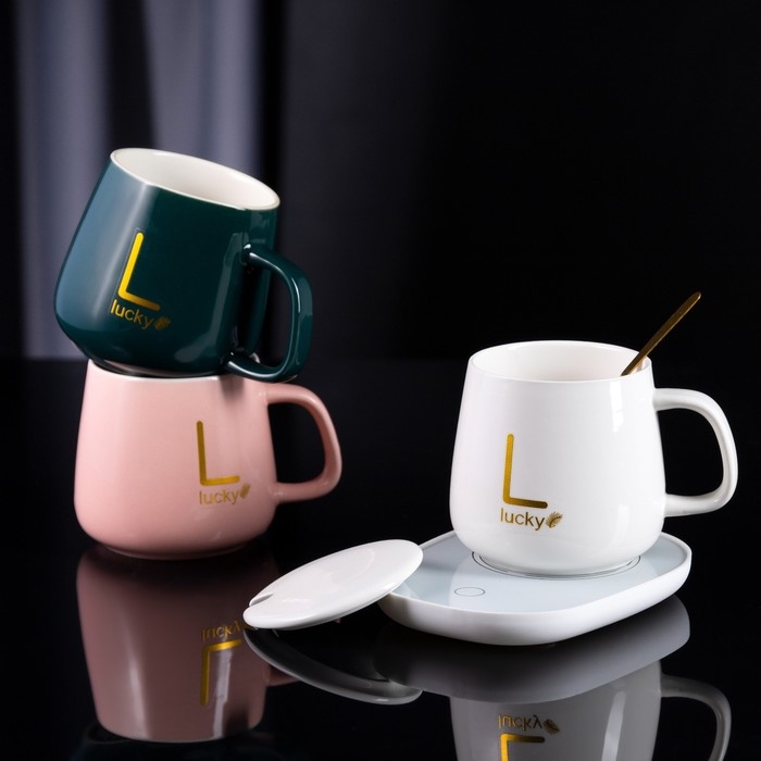 Подставка с подогревом LSK-1501, кружка, от USB, 16 Вт, белая