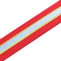 Ошейник четырехслойный светоотражающий с вертлюгом, 65 х 4 см, красный