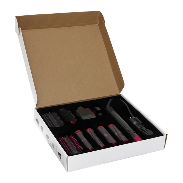 Мультистайлер для волос LF-27, Airwrap 5 в 1, 1300 Вт, 3 режима, керамическое покрытие, фуксия, 1012