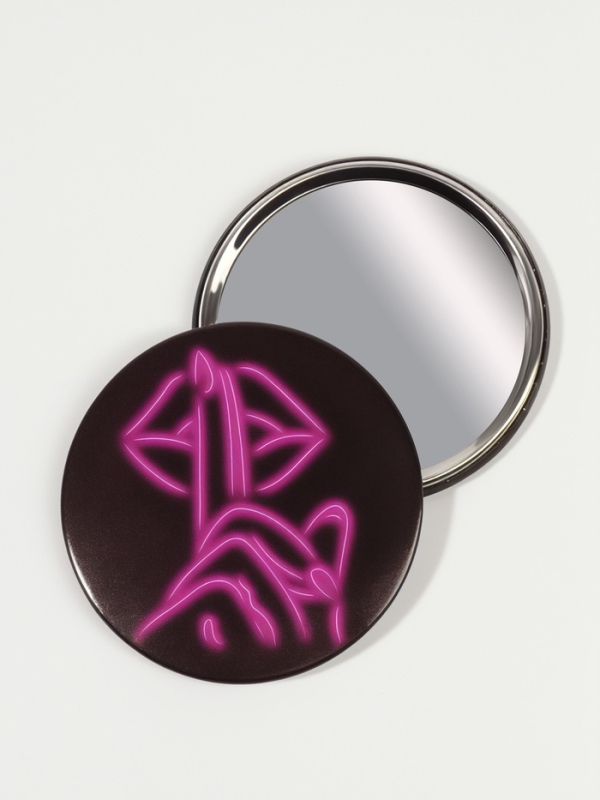 Зеркало (1) б/увел GRL PWR d7см металл/бумага губы PVC/короб QF