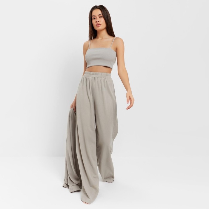 Комплект женский (рубашка, брюки, топ) KAFTAN Комплект женский (рубашка, брюки, топ) KAFTAN "Base" р. 50, серый