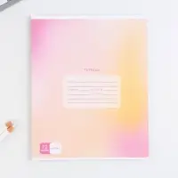 Тетрадь в клетку, 12 листов, А5, на скрепке, блок №1 &laquo;Градиент&raquo;МИКС