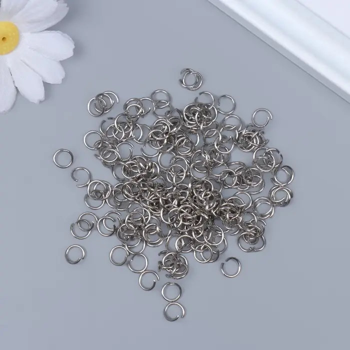 Основа для творчества металл "Разжимное кольцо" набор 200 шт d=0,5 см 0,8х0,8 см