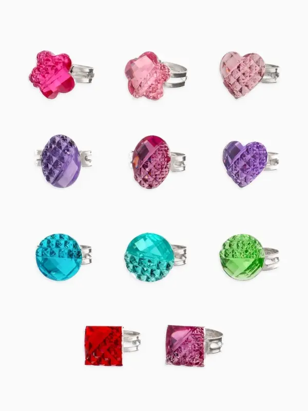 Кольцо &laquo;Выбражулька. Яркая геометрия&raquo;, фасовка 100 шт. цвет МИКС, форма МИКС, безразмерное