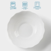 Салатник &laquo;Дива&raquo;, 430 мл, d=15,5 см, стеклокерамика, цвет белый