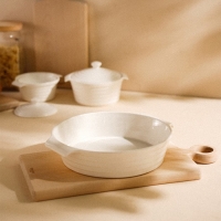 Форма для выпечки из жаропрочной керамики SL Home &laquo;Санторини&raquo;, 2,2 л, 28,8&times;25,6&times;6 см, цвет белый