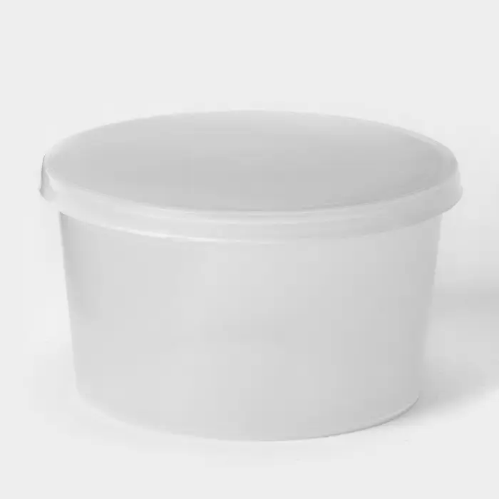 Контейнер пищевой ПластоС, 140 мл, с герметичной крышкой, d=8 см, h=5 см, пластик, прозрачный