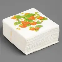 Салфетки бумажные Гармония цвета многоцветие "Земляника", 24*24 см 50 листов