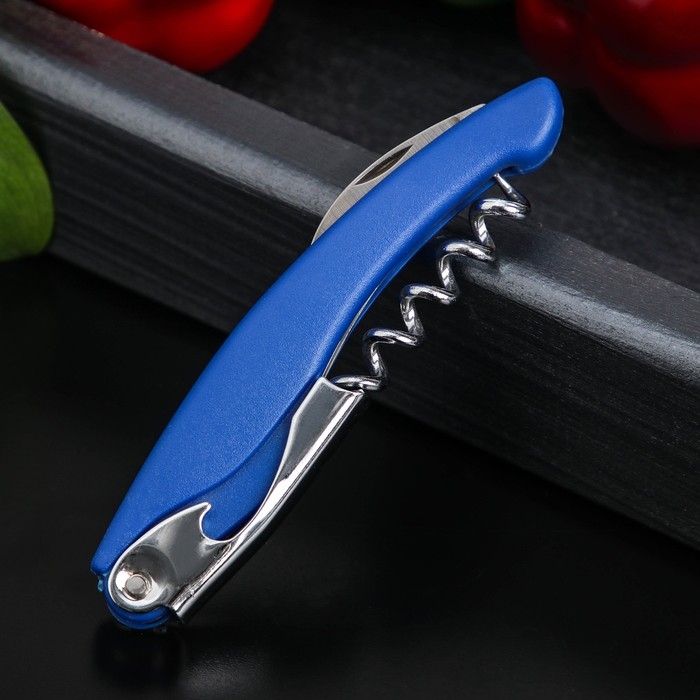 Штопор складной Доляна &laquo;Акула&raquo;, нержавеющая сталь, цвет МИКС