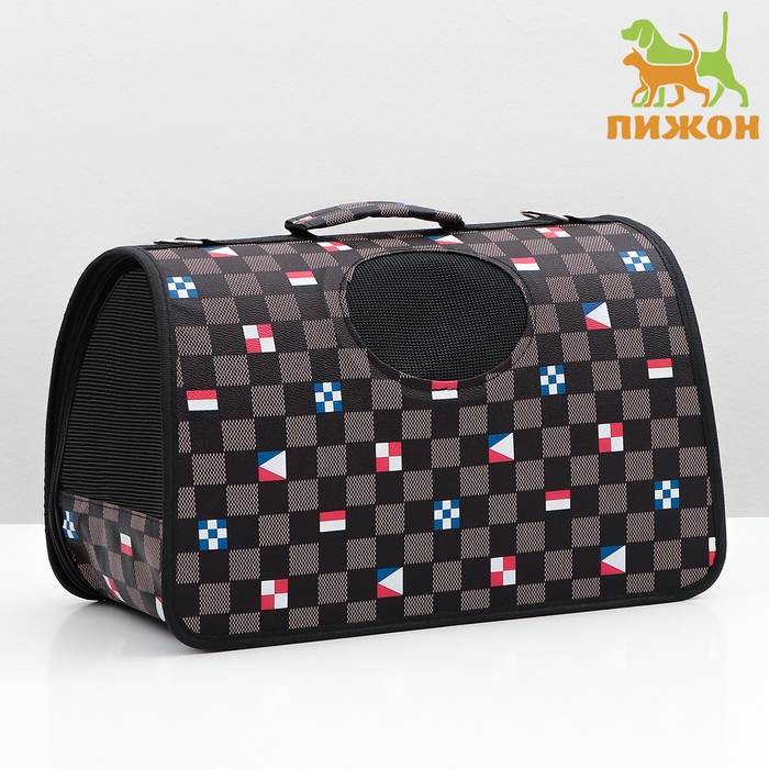 Сумка-переноска каркасная "Звёздное небо" , размер L, 53 х 21 х 29 см, чёрная