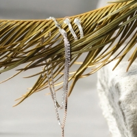 Набор 2 предмета: колье-чокер, серьги "Блеск", цвет белый в серебре