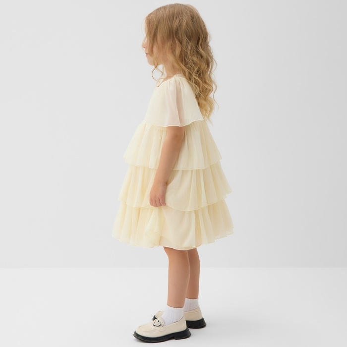 Платье для девочки MINAKU: PartyDress, цвет молочный, рост 116 см Платье для девочки MINAKU: PartyDress, цвет молочный, рост 116 см