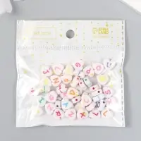 Набор бусин для рукоделия и плетения &laquo;Арт Узор. Английские буквы на сердце&raquo;, 20 г, пластик, 1.2&times;1.2 см