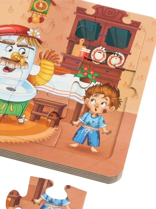 Книга картонная "Сказки в пазлах", 5 пазлов, 12 стр., Корней Чуковский