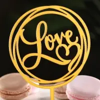Топпер для торта Love, золото