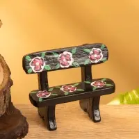 Сувенир дерево "Скамейка с цветами" цв. чёрный, 6,5х3,5х6 см