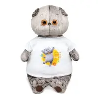 Мягкая игрушка &laquo;Кот Басик&raquo; в футболке с принтом, 60 см