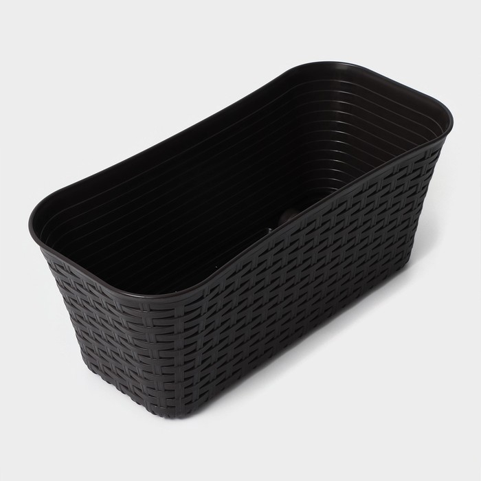 Ящик балконный &laquo;Ротанг&raquo;, 38,5 см, цвет коричневый