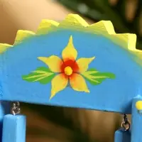 Сувенир &laquo;Лягушата на качелях&raquo;, 10&times;3.5&times;15 см, дерево, голубой