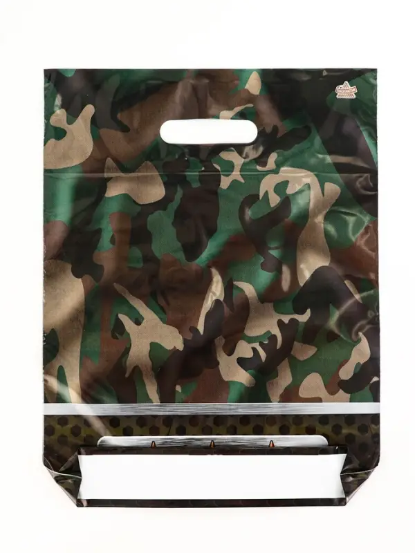 Пакет "Камуфляж", полиэтиленовый с вырубной ручкой, 31х40 см, 60 мкм