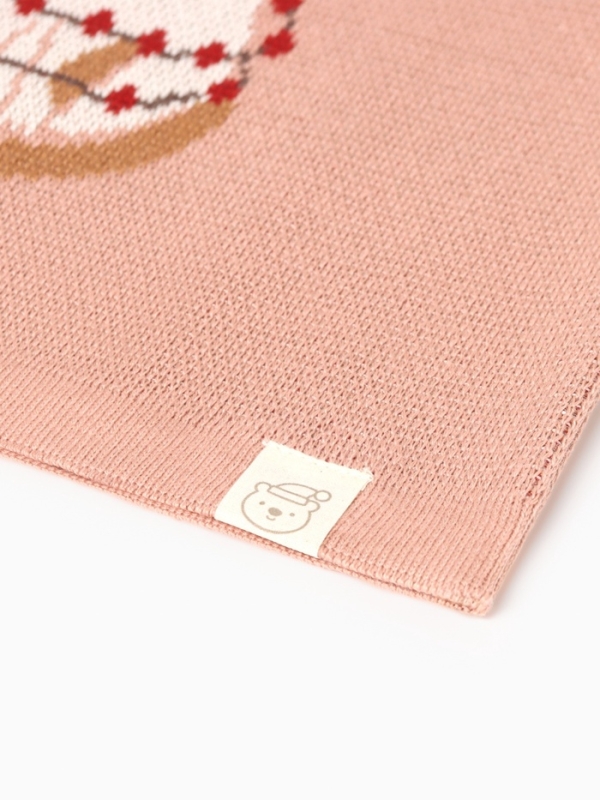 Джемпер вязаный новогодний Крошка Я "Зимний котик" рост 86-92 см, цвет розовый