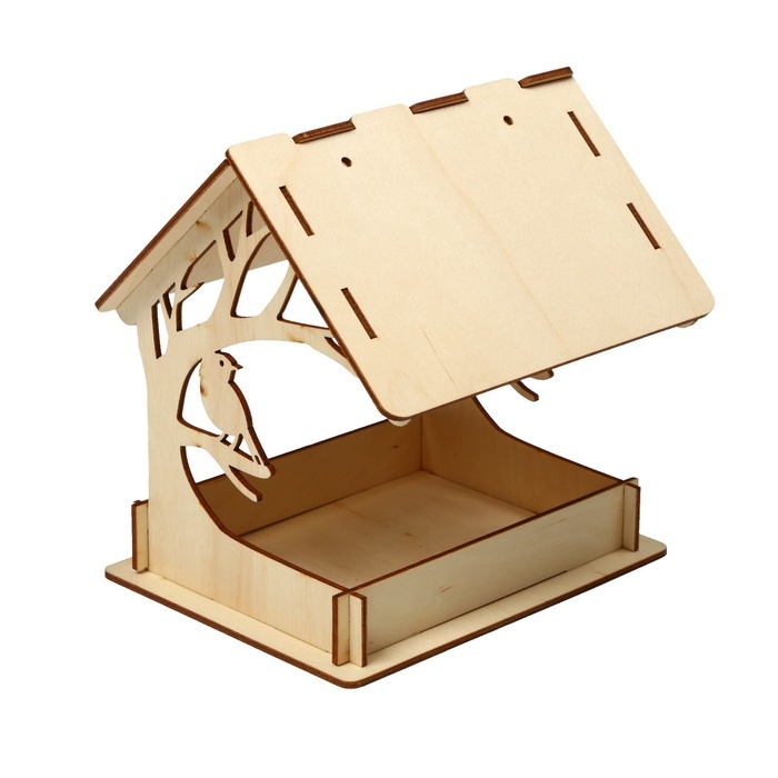 Деревянная кормушка-конструктор &laquo;Птица на дереве&raquo; своими руками, 14.5 &times; 18.5 &times; 19.5 см, Greengo