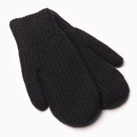 Варежки женские с мехом внутри, цвет черный, размер 7-8