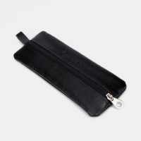 Ключница на молнии TEXTURA, длина 17 см, кольцо, цвет чёрный