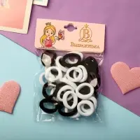 Резинка для волос &laquo;Выбражулька&raquo; (набор 30+-1 шт) d-1,4 см ассорти, чёрно-белый
