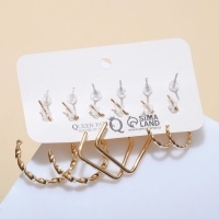 Серьги набор 6 пар &laquo;Ассорти&raquo; бабочки, цвет бело-розовый в золоте