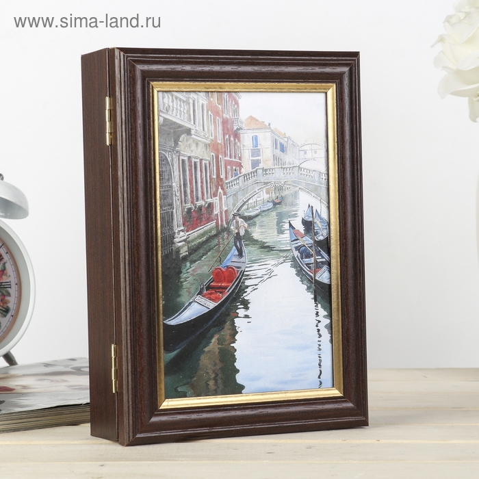 Ключница "Прогулки на гондолах" венге 15х21 см