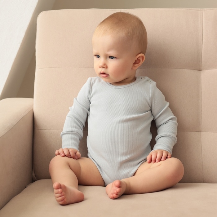 Комплект боди детских MINAKU: Basic Line BABY, цвет светло-серый/графитовый, рост 68-74