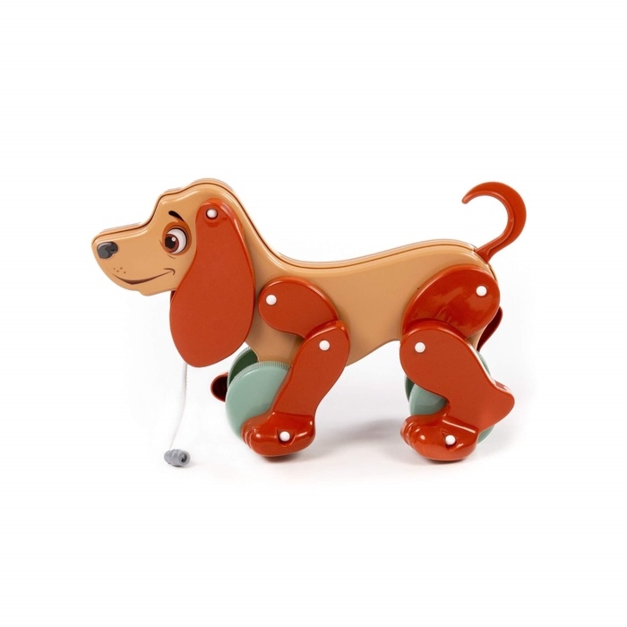 Каталка &laquo;Собака Боби&raquo;, на верёвочке, бежево-коричневый, в пакете