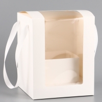 Коробка для цветов, 16 х 16 х 20 см, белая