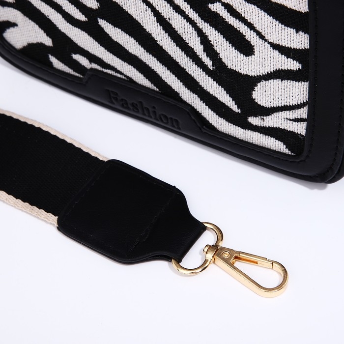 Сумка кросс-боди на молнии, цвет чёрный/белый