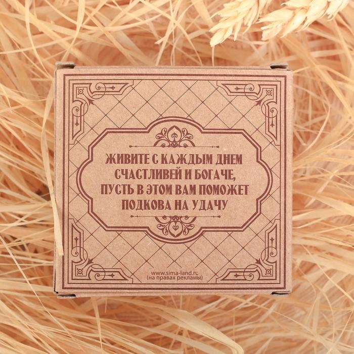 Подкова домовой &laquo;Здесь живёт счастье&raquo;, 7 х 7 см